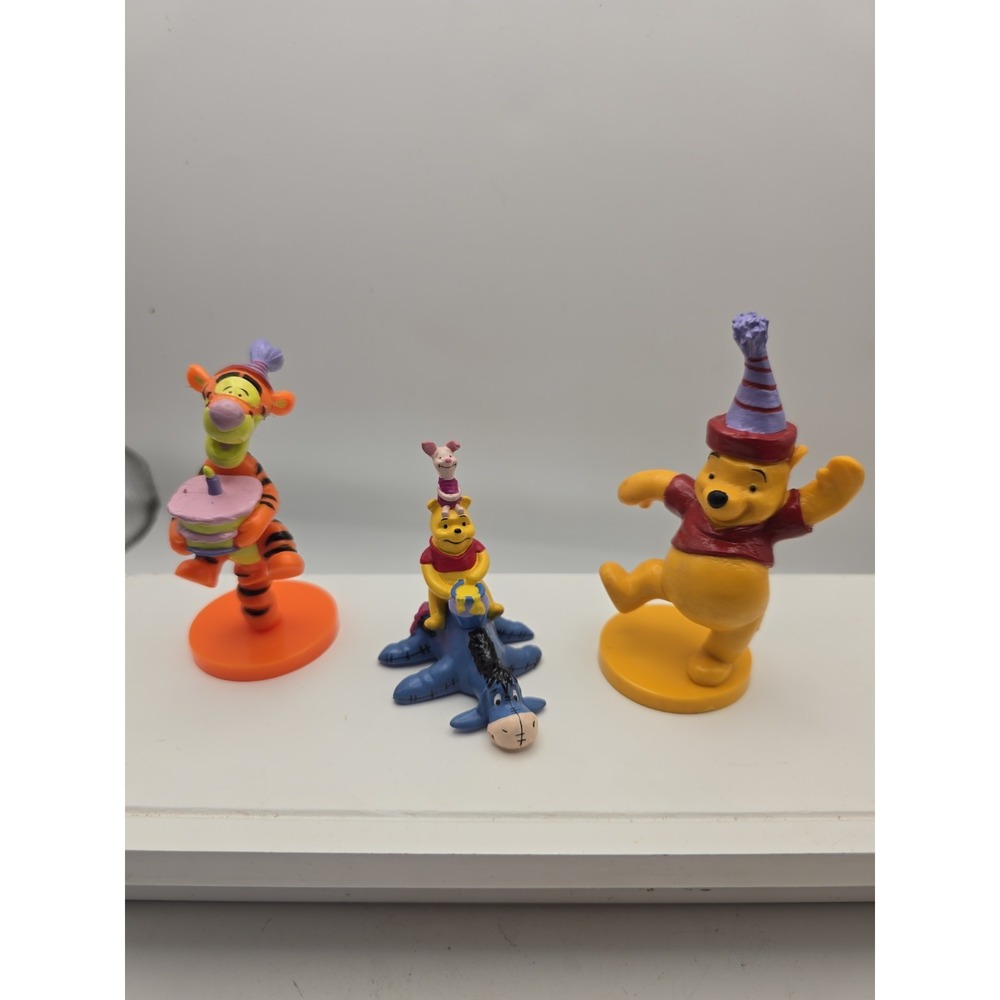 Lot of 3 Disney Winnie The Pooh, Piglet Tigger Cake Toppers